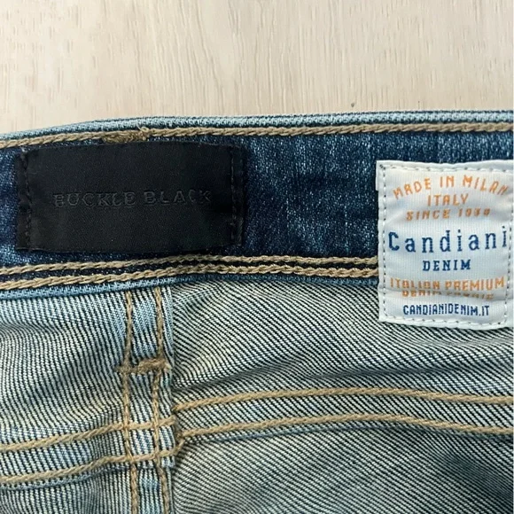 Buckle Black Candiani Denim Fit No. 53 Mid Rise Skinny Size 25 Made in Italy - Picture 4 of 13